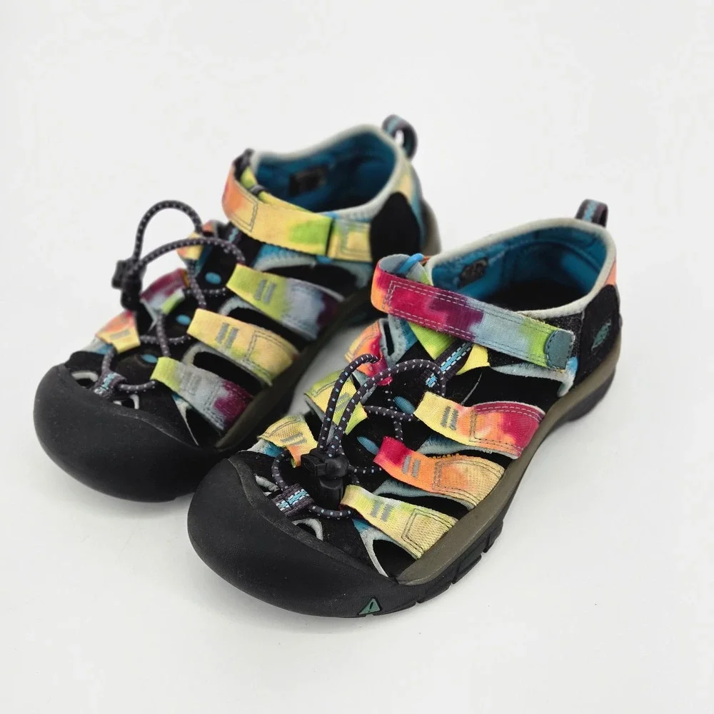 KEEN Newport H2 Tie Dye Rainbow Gorpcore Hiking Sandals Size Youth 3 EU 35 GUC